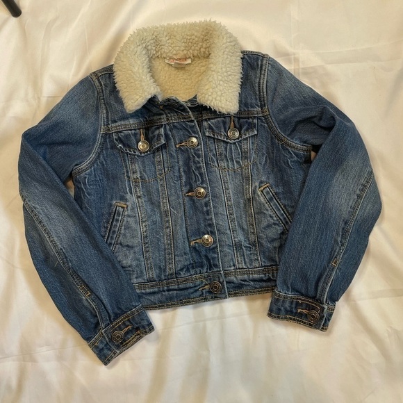 🎉HOST PICK🎉 Cat & Jack size a small (6/6x) jean wool jacket - Picture 6 of 7